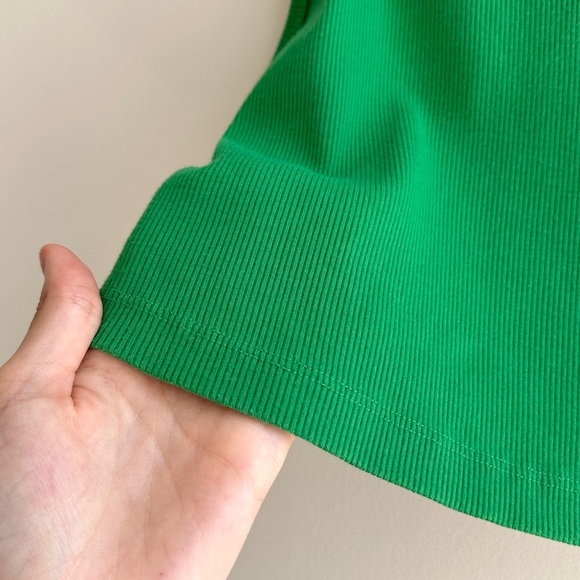 wild fable Bright Green Cropped Ribbed Racerback Tank Top, Size Large - Picture 6 of 15